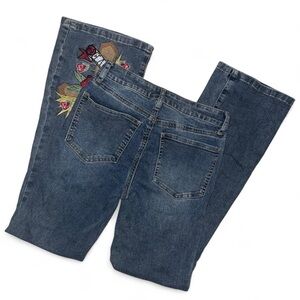 Embroidered Cross Jeans